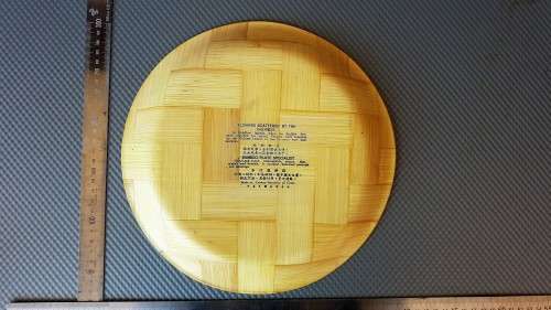 Vintage! Chinese - Bamboo Woven Plate - Legend: Flowers Scattered By The Goddess.