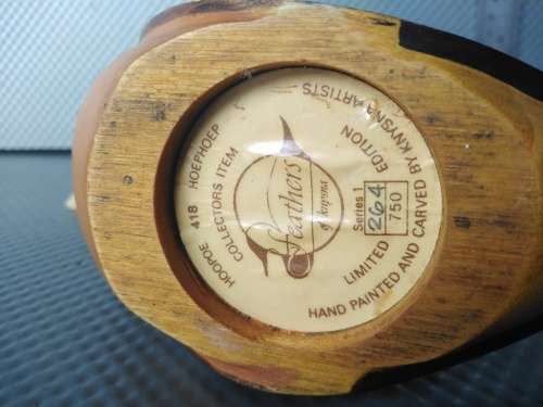 Vintage! Feathers of Knysna - limited edition - hand carved Hoopoe bird