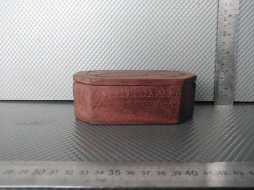 Vintage ! * Hand Made * Floral Inlay - Rustic Wooden - Jewelry / Trinket Box