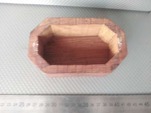 Vintage ! * Hand Made * Floral Inlay - Rustic Wooden - Jewelry / Trinket Box