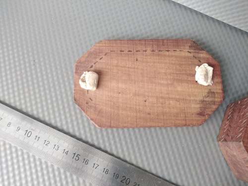 Vintage ! * Hand Made * Floral Inlay - Rustic Wooden - Jewelry / Trinket Box