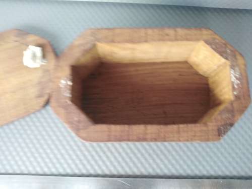 Vintage ! * Hand Made * Floral Inlay - Rustic Wooden - Jewelry / Trinket Box