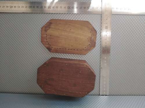 Vintage ! * Hand Made * Floral Inlay - Rustic Wooden - Jewelry / Trinket Box