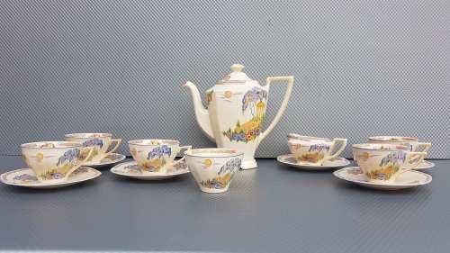 Rare! Maddock - England - Naples - 12 piece - Art Deco - Tea Set