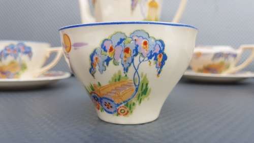 Rare! Maddock - England - Naples - 12 piece - Art Deco - Tea Set