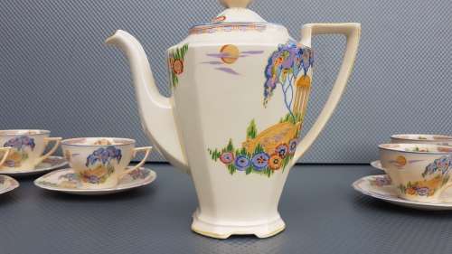 Rare! Maddock - England - Naples - 12 piece - Art Deco - Tea Set