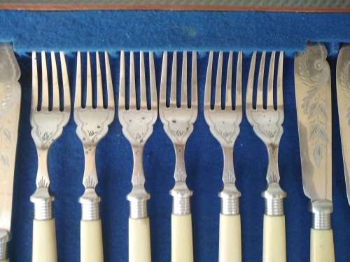 Vintage! English - JWS - Fish Knife And Fork  - Cutlery Set