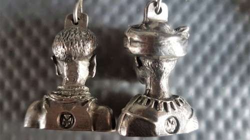 Vintage! African Set Of 4 Pewter Table Cloth Weights. - Tribal Women.