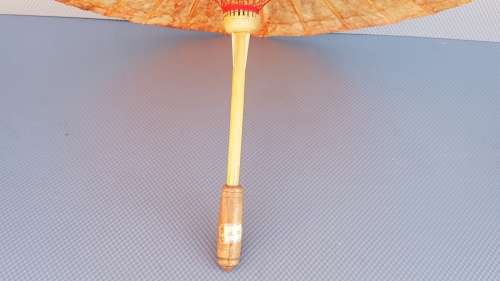 Vintage! Oriental Hand Painted Bamboo & Rice Paper Parasol