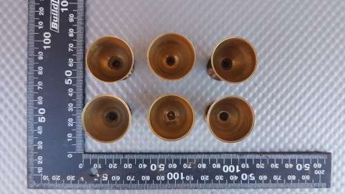Vintage! Set Of 6 Stained Brass Chalices For Printers Tray / Dollhouse.