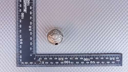 Vintage! Mini Pewter Round Pill Box With Floral Domed Lid