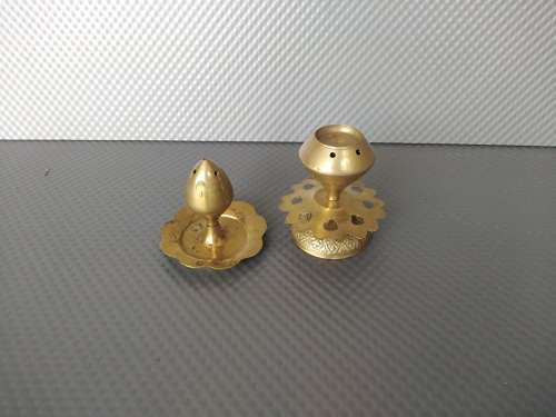 Vintage! Pair of Brass Incense Holders Miniature For Printers Tray