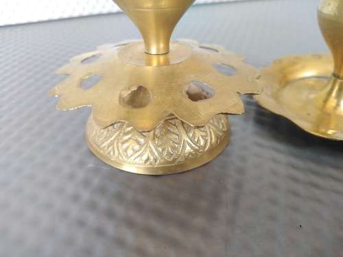 Vintage! Pair of Brass Incense Holders Miniature For Printers Tray