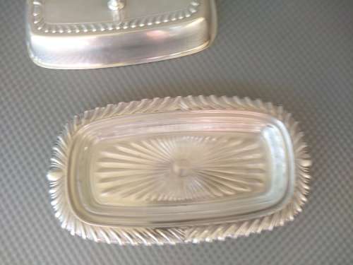 Vintage! Silver Plated Butter Dish With Lid & Glass Inner.