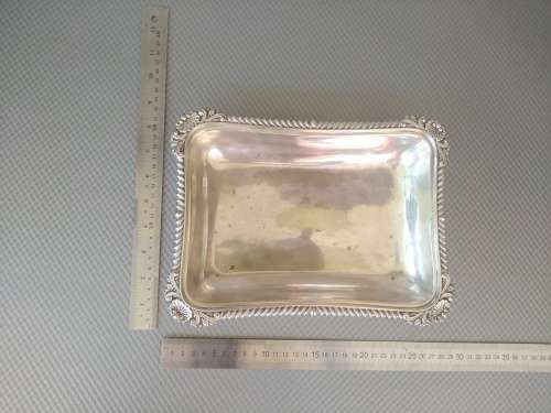 Antique! Silver Plated Rectangular Tureen: Food Entree Serving Platter/Dish.