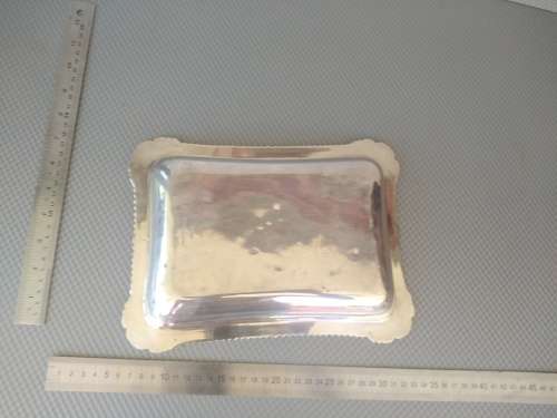 Antique! Silver Plated Rectangular Tureen: Food Entree Serving Platter/Dish.