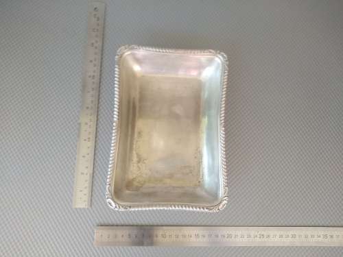 Antique! Silver Plated Rectangular Tureen: Food Entree Serving Platter/Dish.