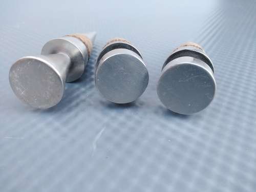 Vintage! 3 Pieces Metal And Cork Wine Stoppers