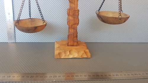 Vintage! Folk Art - Carved Wooden - Balance Scale