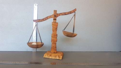 Vintage! Folk Art - Carved Wooden - Balance Scale