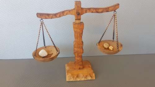 Vintage! Folk Art - Carved Wooden - Balance Scale