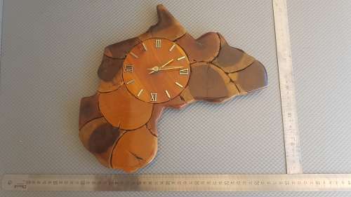 Vintage! Weatherwoods - Hand Carved - Live Edge - Wooden - Africa - Wall Clock