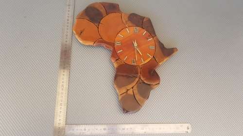 Vintage! Weatherwoods - Hand Carved - Live Edge - Wooden - Africa - Wall Clock