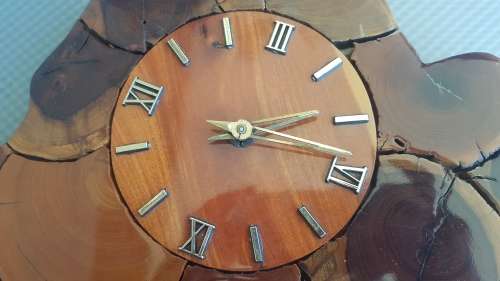 Vintage! Weatherwoods - Hand Carved - Live Edge - Wooden - Africa - Wall Clock