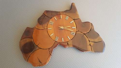 Vintage! Weatherwoods - Hand Carved - Live Edge - Wooden - Africa - Wall Clock