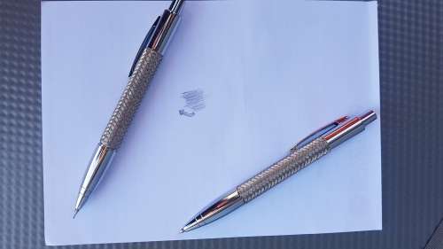 Vintage! Wire Braided Metal Pen And Pencil Set