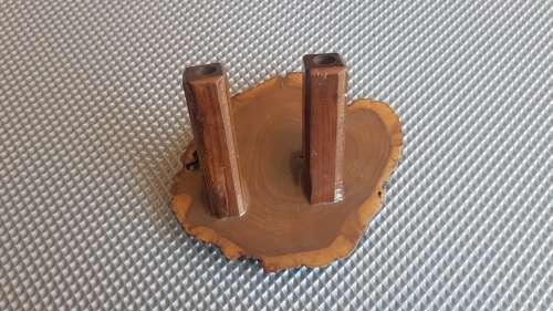 Vintage! Live Edge Wood - Double Pen Holder.