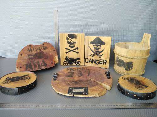 Vintage! Wooden Paraphernalia Bike Related For Man Cave
