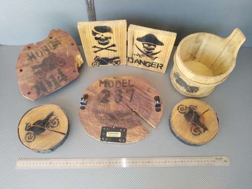 Vintage! Wooden Paraphernalia Bike Related For Man Cave