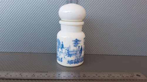 Vintage! Belgium - White Milk Glass - Apothecary Style Storage Jar