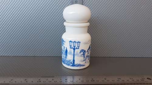 Vintage! Belgium - White Milk Glass - Apothecary Style Storage Jar