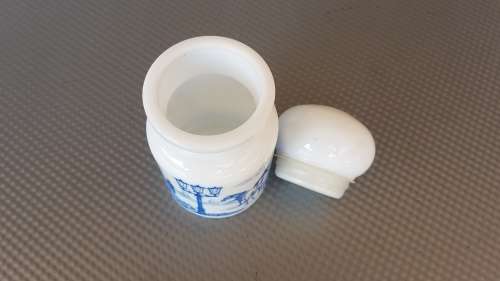 Vintage! Belgium - White Milk Glass - Apothecary Style Storage Jar
