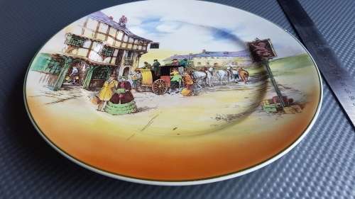 Vintage! Royal Doulton - Old English Coaching Scenes - Plate (Repaired)
