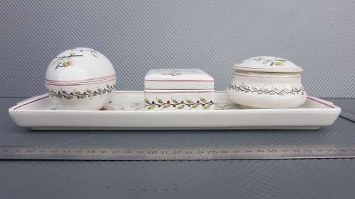 Vintage! Portugal - Anfora Agueda - Hand Painted - 9 Piece Bathroom Vanity Set