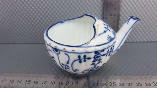 Antique! German - Blue Onion - Blue & White Porcelain - Tettau - Invalid/Child`s Feeder