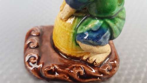 Antique! Chinese - Shiwan - Mudman - Hand-Made Glazed Ceramic Figurine