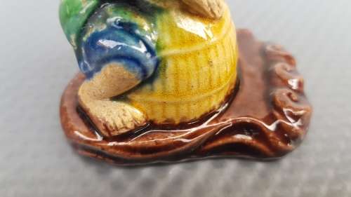 Antique! Chinese - Shiwan - Mudman - Hand-Made Glazed Ceramic Figurine