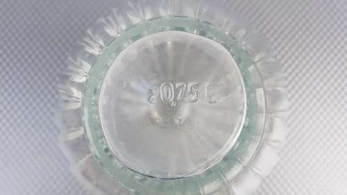 Vintage! France - Round Ribbed Pressed Glass - Wine Or Whiskey Glass Decanter With Stopper