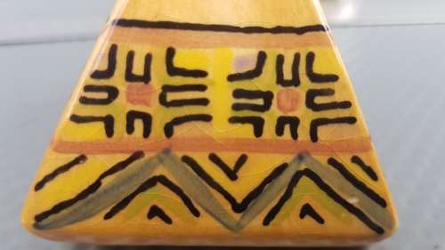 Vintage! - Hand Painted - Signed - Ceramic - Pyramid - Salt And Pepper Shakers