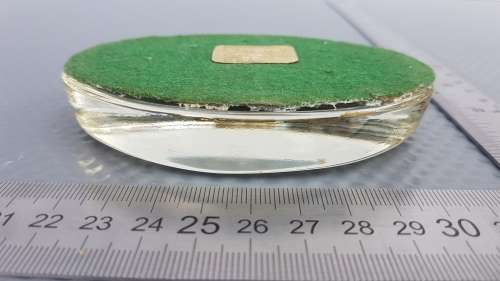 Vintage! 3D - Embossed Foiled - Gold Rose - Solid Glass Paperweight