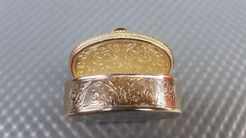 Vintage! Italy - Firenze  IL Duomo - Silver Metal - Oval hinged - Porcelain - Trinket / Pill Box