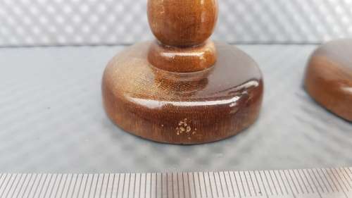 Vintage! Pair Of Turned Wood Incense Holders.