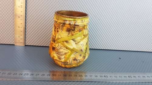 Vintage!  Decoupage Floral Glass Bottle / Jar