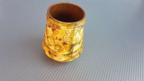 Vintage!  Decoupage Floral Glass Bottle / Jar