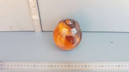 Vintage!  Wooden Pot-Barrel Vanity Pot With Lid.