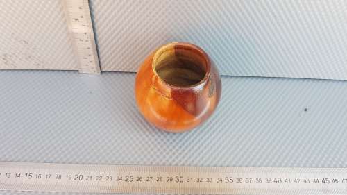 Vintage!  Wooden Pot-Barrel Vanity Pot With Lid.